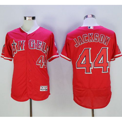 Los Angeles Angels of Anaheim #44 Reggie Jackson Red Flexbase Authentic Collection Stitched Jersey Men's