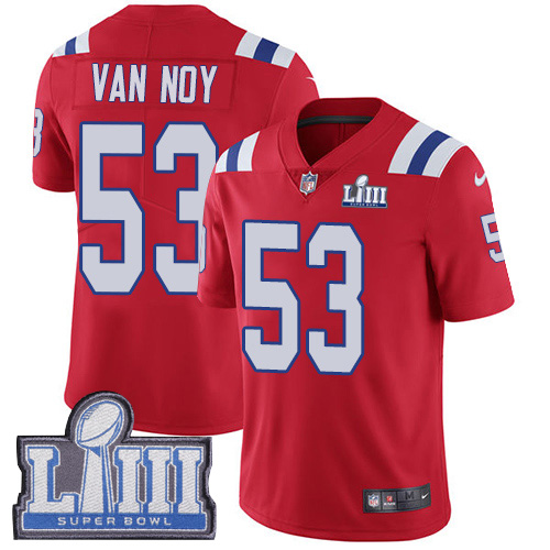 New England Patriots #53 Kyle Van Noy Red Alternate Super Bowl LIII Bound Men's Stitched Vapor Untouchable Limited Jersey Men's