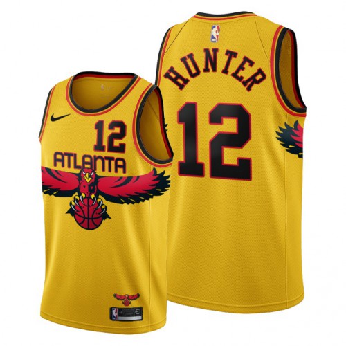 Atlanta Atlanta Hawks #12 DeAndre Hunter Mens 2021-22 City Edition Gold Jersey Mens