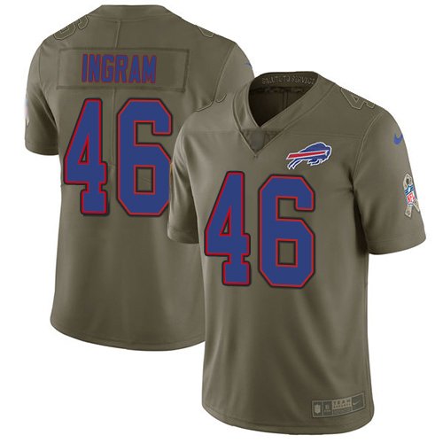 Bills #46 Ja'Marcus Ingram Olive Youth Stitched Limited 2017 Salute To Service Jersey