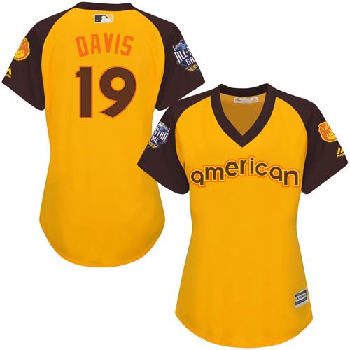 Baltimore Orioles #19 Chris Davis Gold 2016 All-Star American League Women's Stitched Jersey Womens