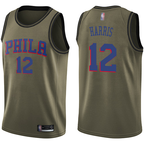 Philadelphia 76ers #12 Tobias Harris Green Swingman Salute to Service Jersey Mens