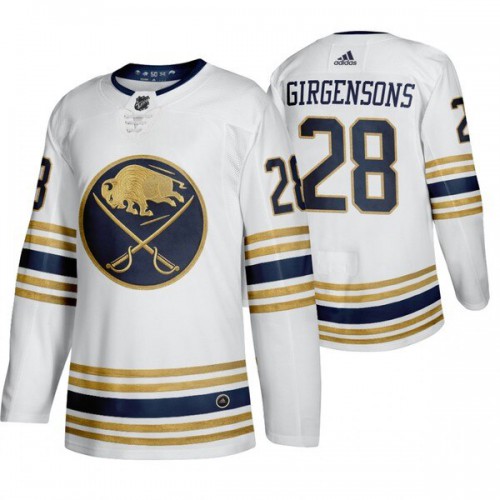 Buffalo Buffalo Sabres #28 Zemgus Girgensons White 50th Anniversary Third 2019-20 Jersey Men's