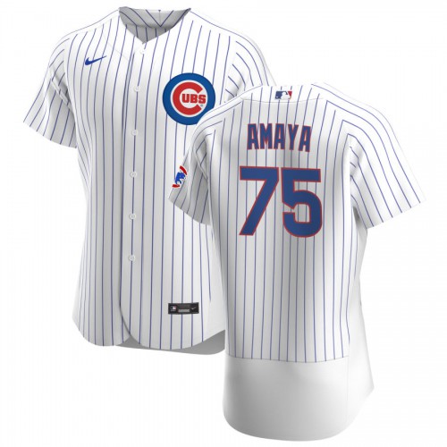 Chicago Chicago Cubs #75 Miguel Amaya Men's White Home 2020 Authentic Player Jersey Men's