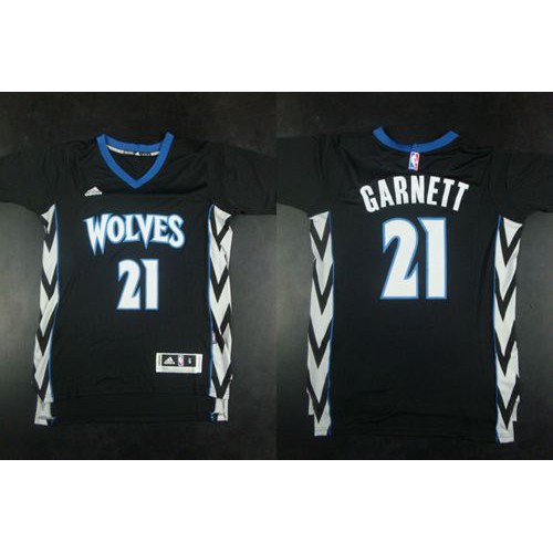 Minnesota Timberwolves #21 Kevin Garnett Black Alternate Stitched Jersey Mens