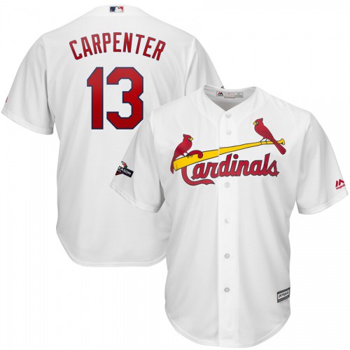 St. Louis St.Louis Cardinals #13 Matt Carpenter Majestic 2019 Postseason Official Cool Base Player Jersey White Men's