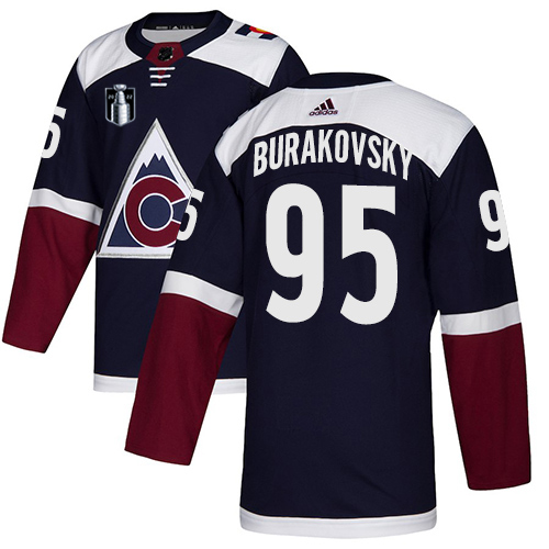 Adidas Colorado Avalanche #95 Andre Burakovsky Navy 2022 Stanley Cup Final Patch Alternate Authentic Stitched Jersey Men's