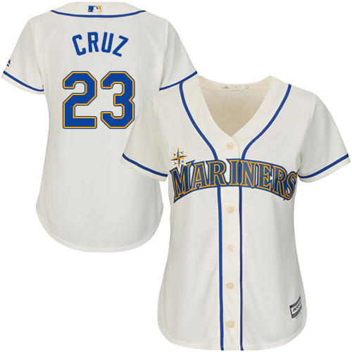 Seattle Mariners #23 Nelson Cruz Cream Alternate Women's Stitched Jersey Womens