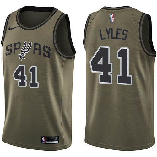 San Antonio Spurs #41 Trey Lyles Green Swingman Salute to Service Jersey Mens
