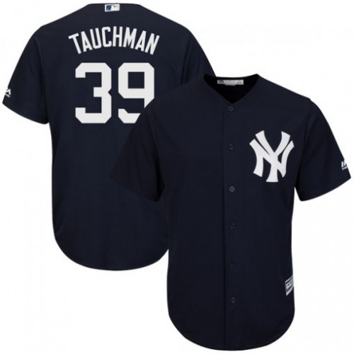 New York Yankees #39 Mike Tauchman Navy Blue New Cool Base Stitched Jersey Men's