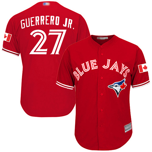 Toronto Blue Jays #27 Vladimir Guerrero Jr. Red Cool Base Canada Day Stitched Youth Jersey Youth