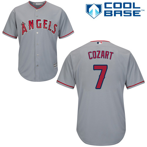 Los Angeles Angels #7 Zack Cozart Grey Cool Base Stitched Youth Jersey Youth