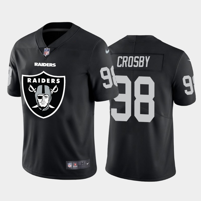 Las Vegas Raiders #98 Maxx Crosby Black Men's Big Team Logo Vapor Limited Jersey