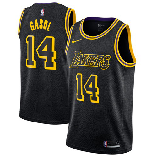 Los Angeles Lakers #14 Marc Gasol Black Youth Swingman City Edition Jersey Youth