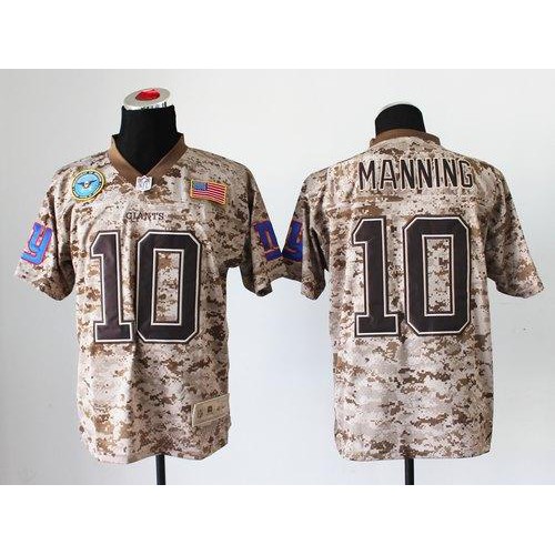 New York Giants #10 Eli Manning Camo Men's Stitched New Elite USMC Jersey Men's