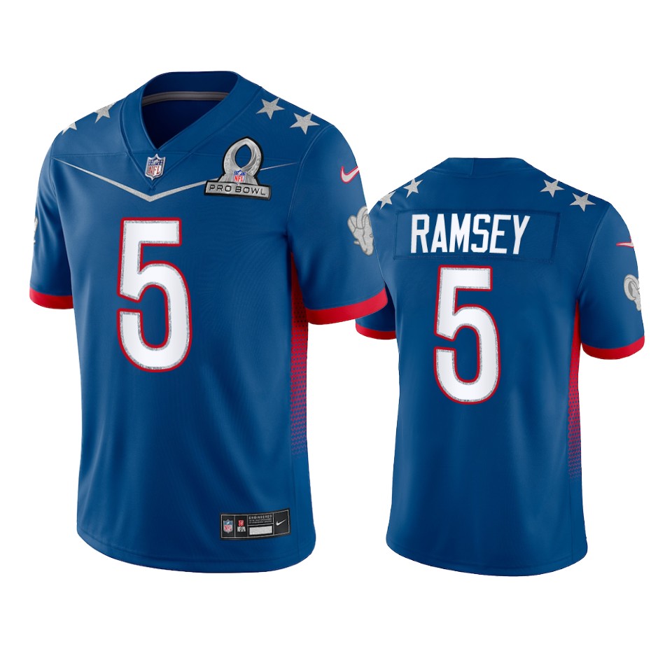 Rams #5 Jalen Ramsey Men's 2022 NFC Pro Bowl Game Jersey Royal