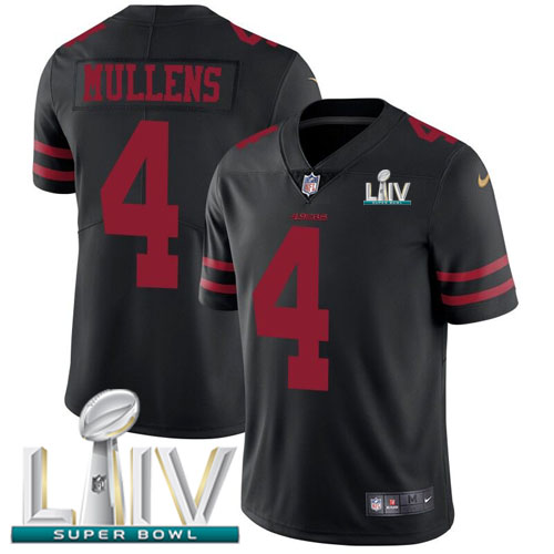 San Francisco 49ers #4 Nick Mullens Black Super Bowl LIV 2020 Alternate Youth Stitched Vapor Untouchable Limited Jersey Youth