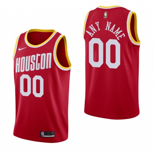 Houston Rockets Custom Men's 2019-20 Hardwood Classics Red Stitched Jersey