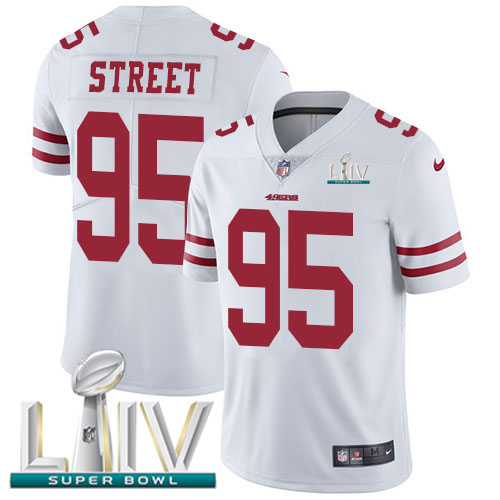 San Francisco 49ers #95 Kentavius Street White Super Bowl LIV 2020 Youth Stitched Vapor Untouchable Limited Jersey Youth