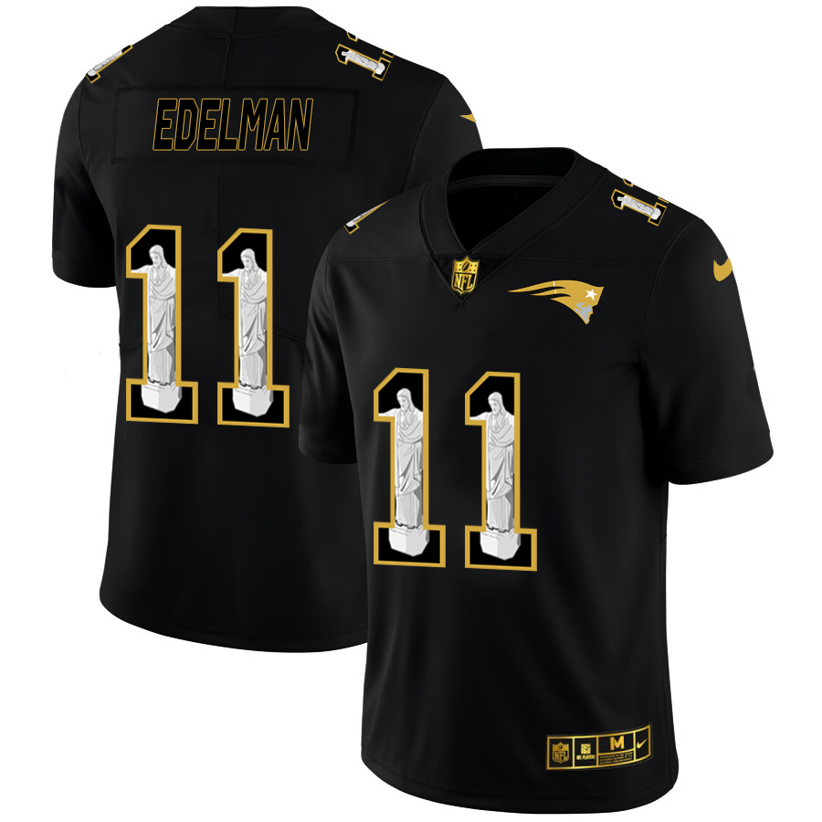 New England Patriots #11 Julian Edelman Carbon Black Vapor Cristo Redentor Limited Jersey