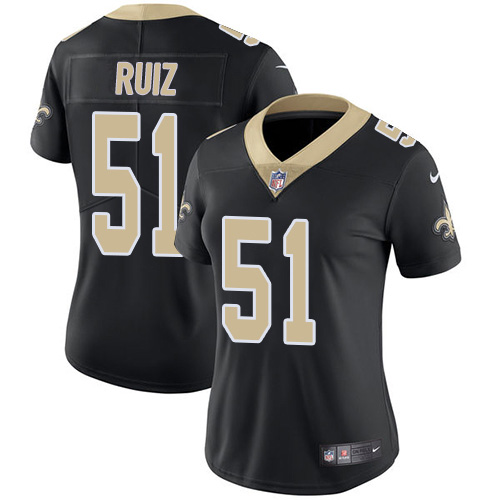 New Orleans Saints #51 Cesar Ruiz Black Team Color Women's Stitched Vapor Untouchable Limited Jersey Womens