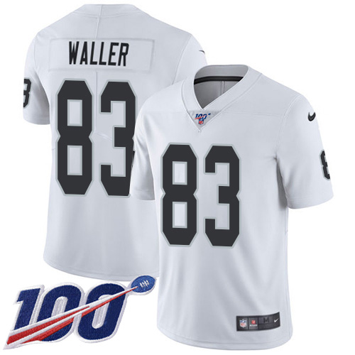 Raiders #83 Darren Waller White Youth Stitched 100th Season Vapor Limited Jersey