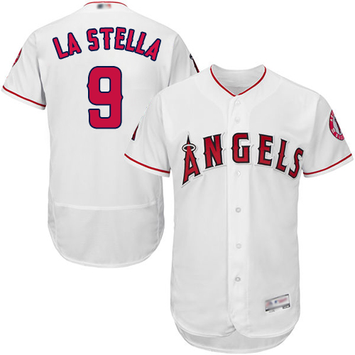 Los Angeles Angels of Anaheim #9 Tommy La Stella White Flexbase Authentic Collection Stitched Jersey Men's
