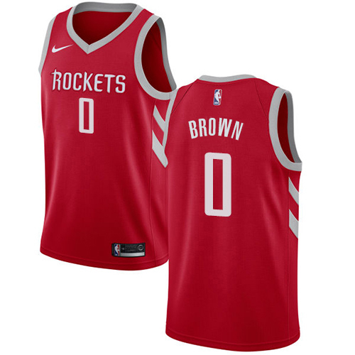 Houston Rockets #0 Sterling Brown Red Swingman Icon Edition Jersey Mens