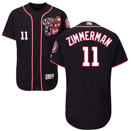 Washington Nationals #11 Ryan Zimmerman Navy Blue Flexbase Authentic Collection Stitched Jersey Men's