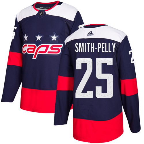 Adidas Washington Capitals #25 Devante Smith-Pelly Navy Authentic 2018 Stadium Series Stitched Jersey Men's