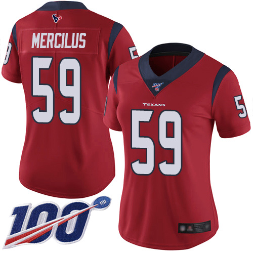 Houston Texans #59 Whitney Mercilus Red Alternate Women's Stitched 100th Season Vapor Limited Jersey Womens