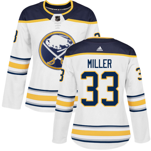 Adidas Buffalo Sabres #33 Colin Miller White Road Authentic Women's Stitched Jersey Womens