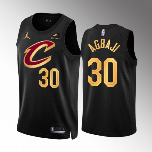 Cleveland Cleveland Cavaliers #30 Ochai Agbaji Mens Black 2022-23 Statement Edition Jersey Mens