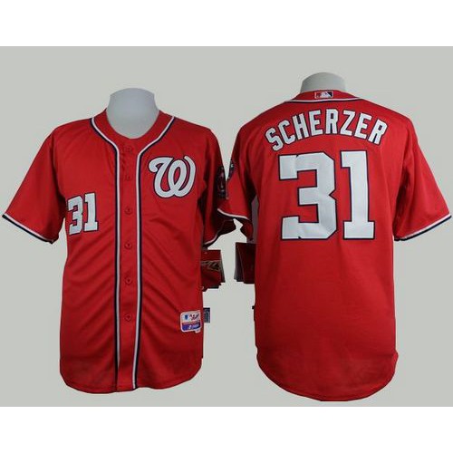 Washington Nationals #31 Max Scherzer Red Cool Base Stitched Jersey Men's