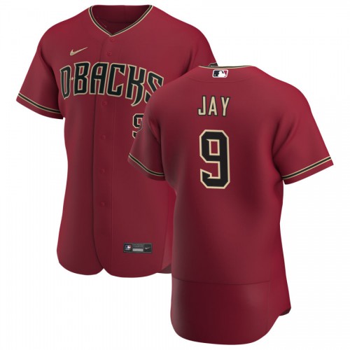 Arizona Arizona Diamondbacks #9 Jon Jay Men's Crimson Authentic Alternate Team Jersey Men's