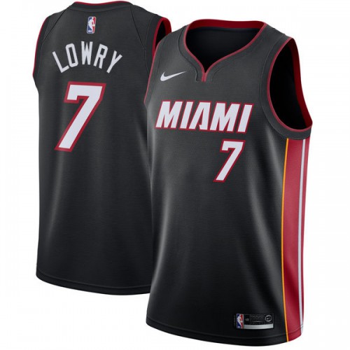 Miami Heat #7 Kyle Lowry Womens Black Swingman Icon Edition Jersey Womens
