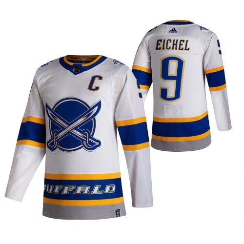 Buffalo Buffalo Sabres #9 Jack Eichel White Men's Adidas 2020-21 Reverse Retro Alternate Jersey Men's