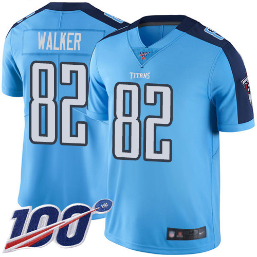 Tennessee Titans #82 Delanie Walker Light Blue Men's Stitched Limited Rush 100th Season Jersey Men's