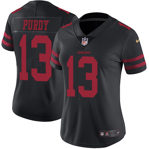 49ers #13 Brock Purdy Black Alternate Women's Stitched Vapor Untouchable Limited Jersey