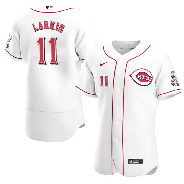 Men's Cincinnati Reds 11 Authentic White Home 2020 Barry Larkin Jersey
