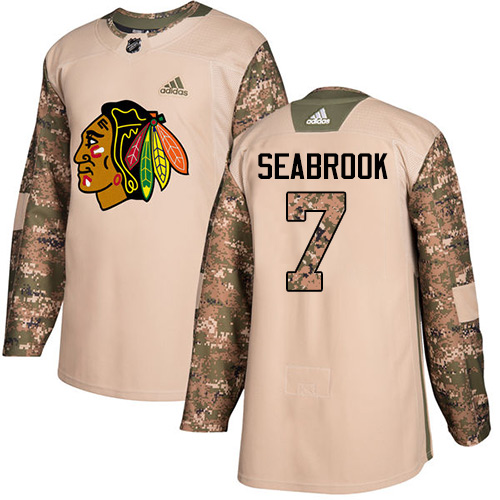 Adidas Chicago Blackhawks #7 Brent Seabrook Camo Authentic 2017 Veterans Day Stitched Youth Jersey Youth
