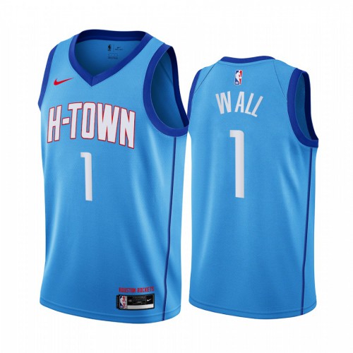 Houston Rockets #1 John Wall Blue Youth Swingman 2020-21 City Edition Jersey Youth