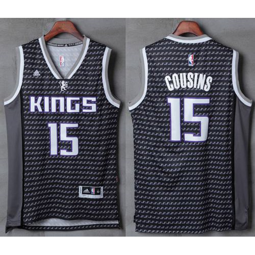 Sacramento Kings #15 DeMarcus Cousins Black New Stitched Jersey Mens