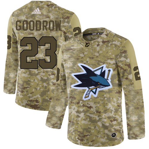 Adidas San Jose Sharks #23 Barclay Goodrow Camo Authentic Stitched Jersey Men's