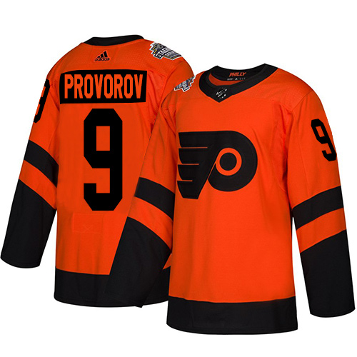 Adidas Philadelphia Flyers #9 Ivan Provorov Orange Authentic 2019 Stadium Series Women's Stitched Jersey Womens