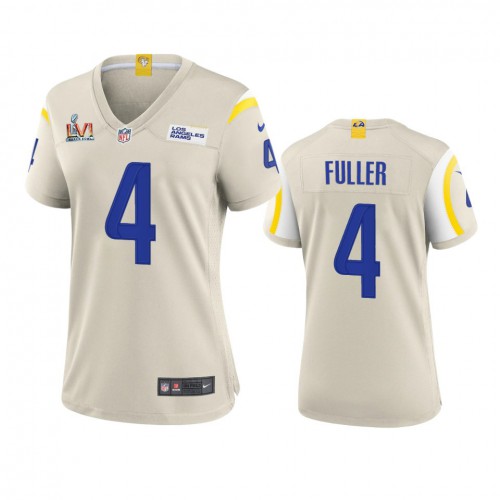 Los Angeles Los Angeles Rams #4 Jordan Fuller Women's Super Bowl LVI Patch Game Jersey - Bone Womens