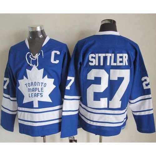 Maple Toronto Maple Leafs #27 Darryl Sittler Blue CCM Throwback Third Stitched Jersey Men's