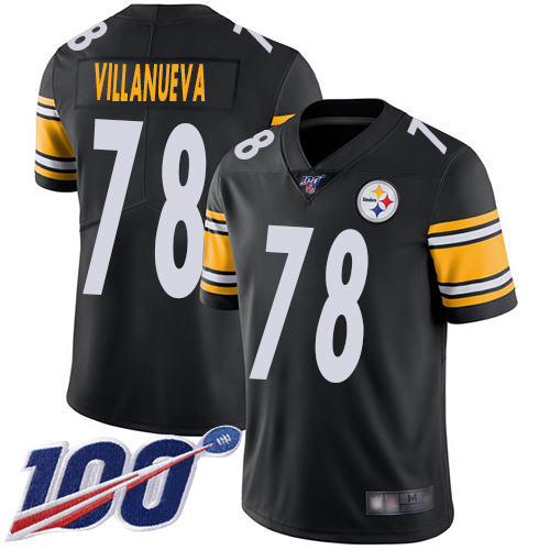 Pittsburgh Steelers #78 Alejandro Villanueva Black Team Color Men's Stitched 100th Season Vapor Limited Jersey Men's