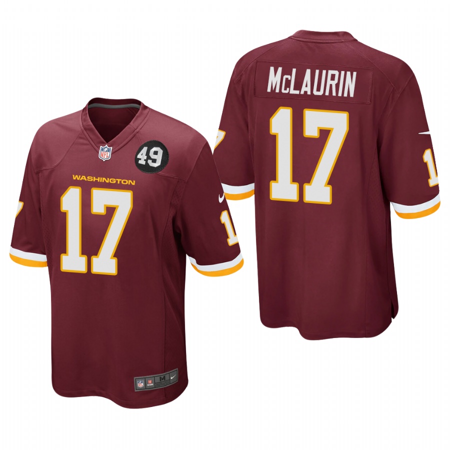 Washington Redskins #17 Terry McLaurin Men's Burgundy Bobby Mitchell Uniform Patch Game Jersey