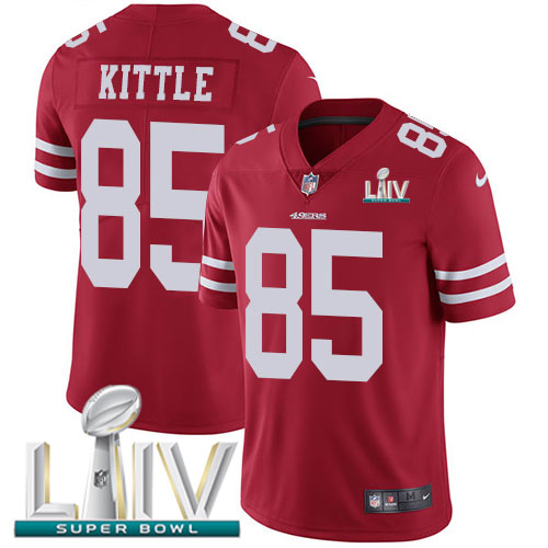49ers #85 George Kittle Red Super Bowl LIV 2020 Team Color Youth Stitched Vapor Untouchable Limited Jersey